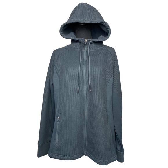 Swiss Tech Other - Swiss Tech Mens XL Gray Full Zip Ribbed Fleece Lined Hooded Jacket Greystone